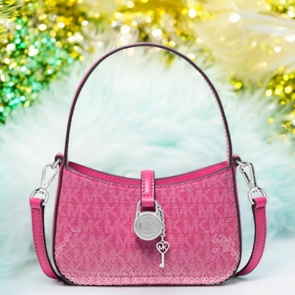 Michael Kors Handbags - Michael Kors Lyra Pink Mini Crossbody Bag